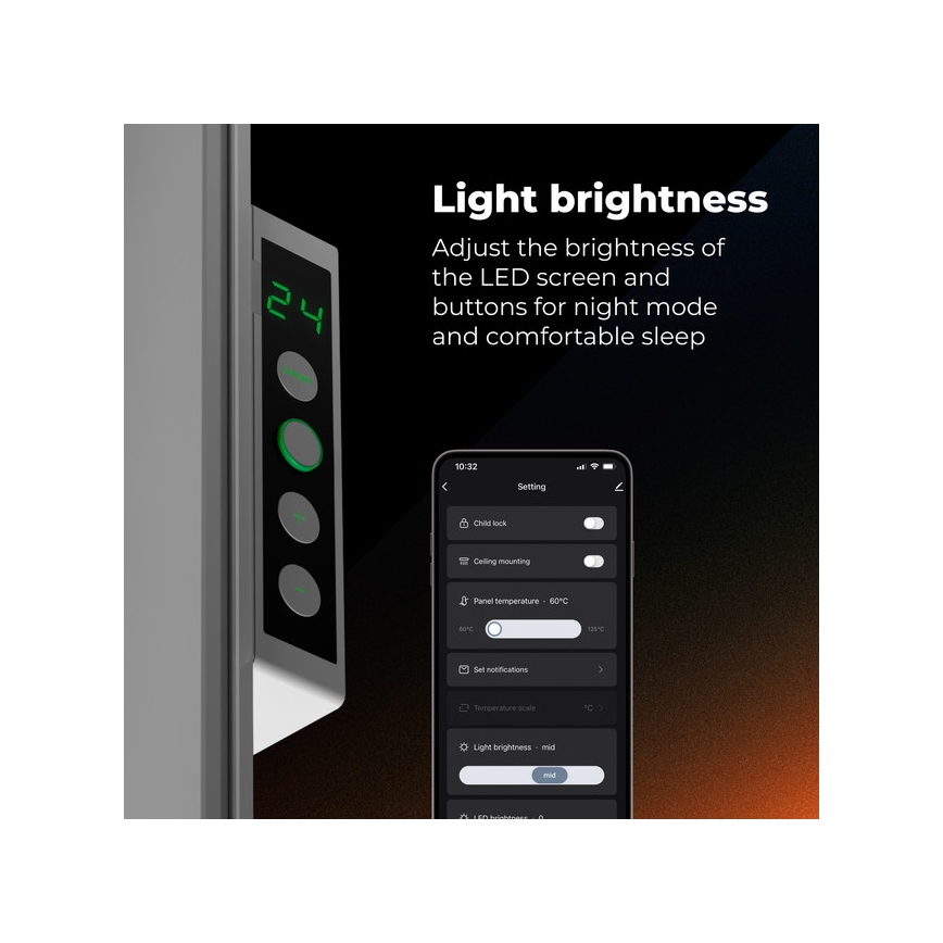 AENO - Panel infrarrojo eléctrico inteligente 500W temporizador/termostato Wi-Fi blanco