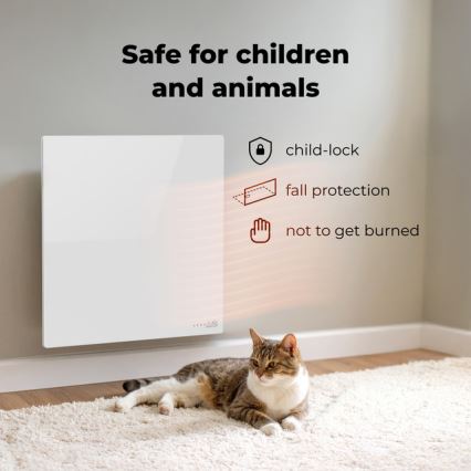 AENO - Panel infrarrojo eléctrico inteligente 500W temporizador/termostato Wi-Fi blanco