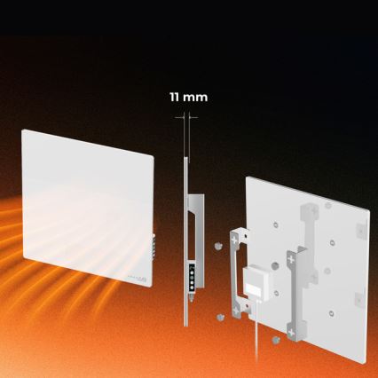 AENO - Panel infrarrojo eléctrico inteligente 500W temporizador/termostato Wi-Fi blanco