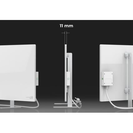 AENO - Panel infrarrojo eléctrico inteligente 700W con temporizador/termostato, IP44, Wi‑Fi, blanco