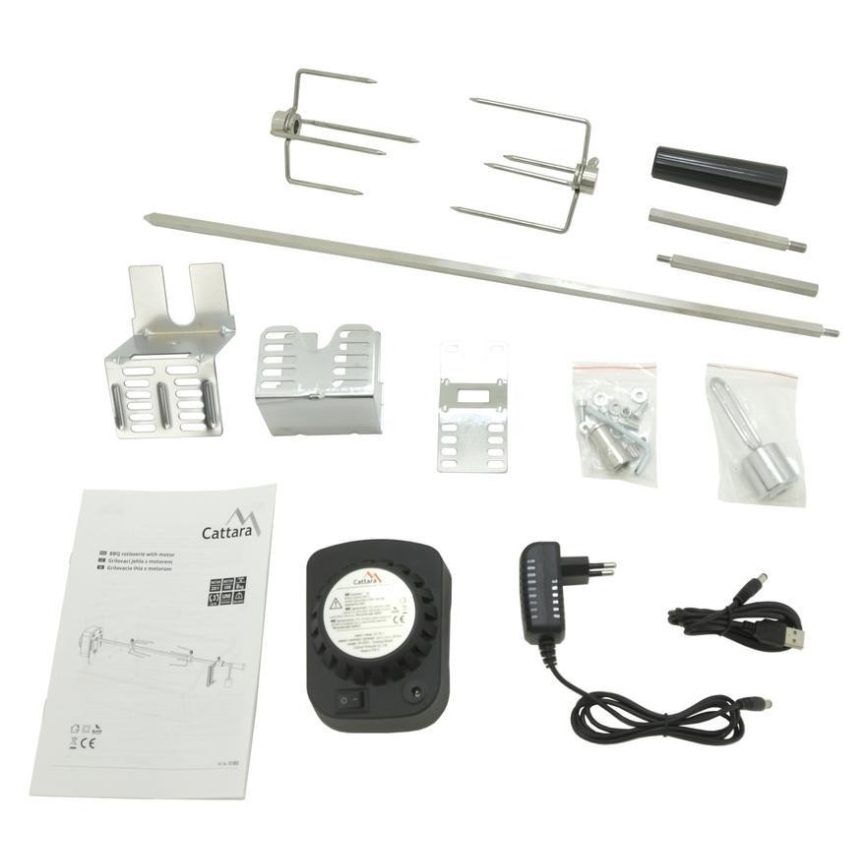 Aguja de barbacoa con motor 230V