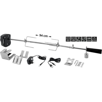 Aguja de barbacoa con motor 230V