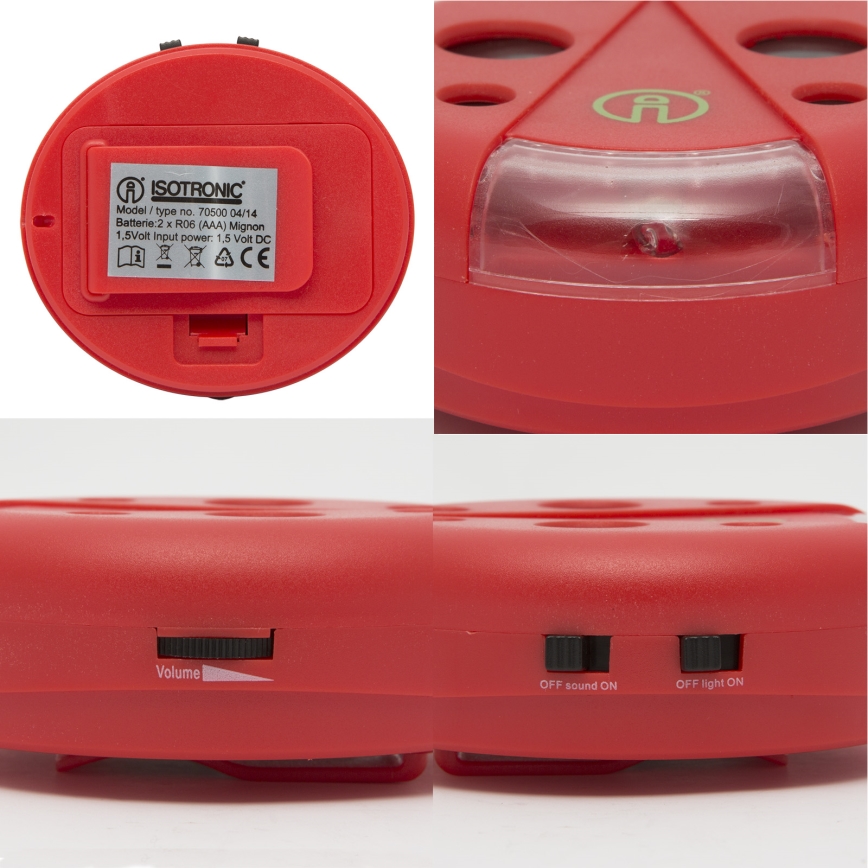 Ahuyentador de roedores con luz LED 2xAAA mariquita