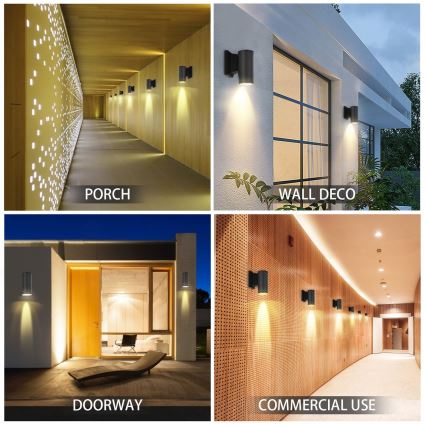 Aigostar - Aplique de exterior 1xGU10/230V negro IP65 redondeado
