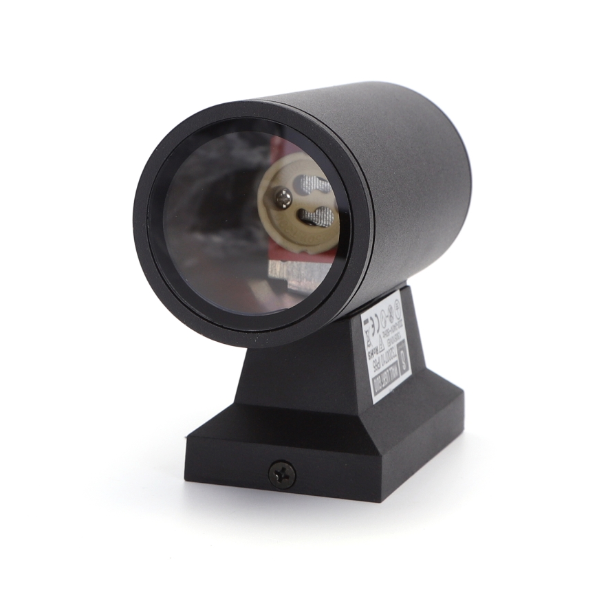 Aigostar - Aplique de exterior 1xGU10/230V negro IP65 redondeado