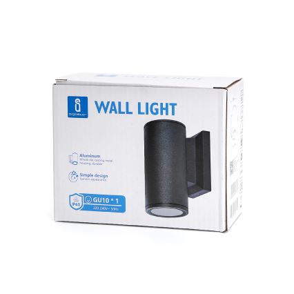 Aigostar - Aplique de exterior 1xGU10/230V negro IP65 redondeado