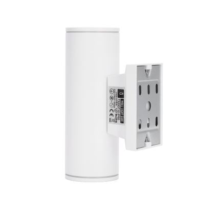 Aigostar - Aplique de exterior 2xGU10/230V blanco IP65 redondeado