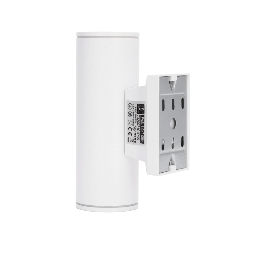 Aigostar - Aplique de exterior 2xGU10/230V blanco IP65 redondeado