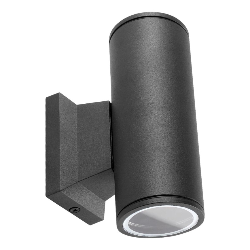 Aigostar - Aplique de exterior 2xGU10/230V negro IP65 redondeado