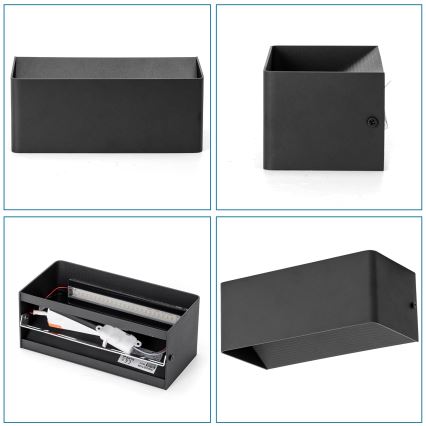 Aigostar - Aplique LED LED/12,5W/230V 20x10 cm negro