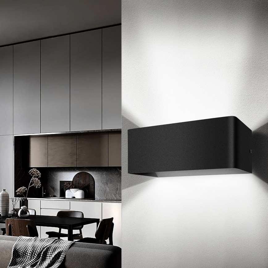 Aigostar - Aplique LED LED/12,5W/230V 20x10 cm negro