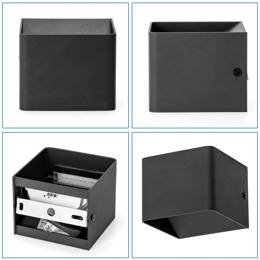 Aigostar - Aplique LED LED/5,5W/230V 10x10 cm negro