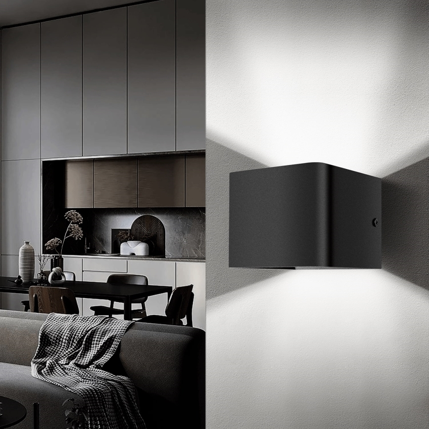 Aigostar - Aplique LED LED/5,5W/230V 10x10 cm negro