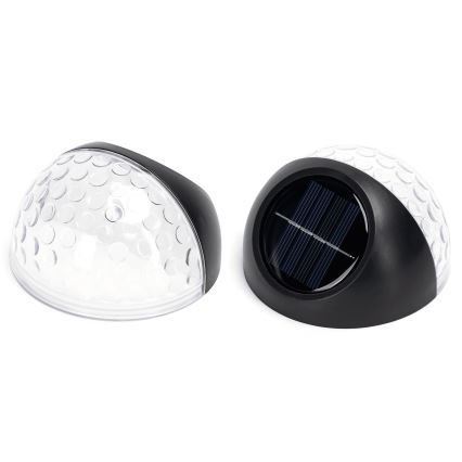 Aigostar - Aplique LED solar LED/2W/1,2V negro 300 mAh 2700K IP44