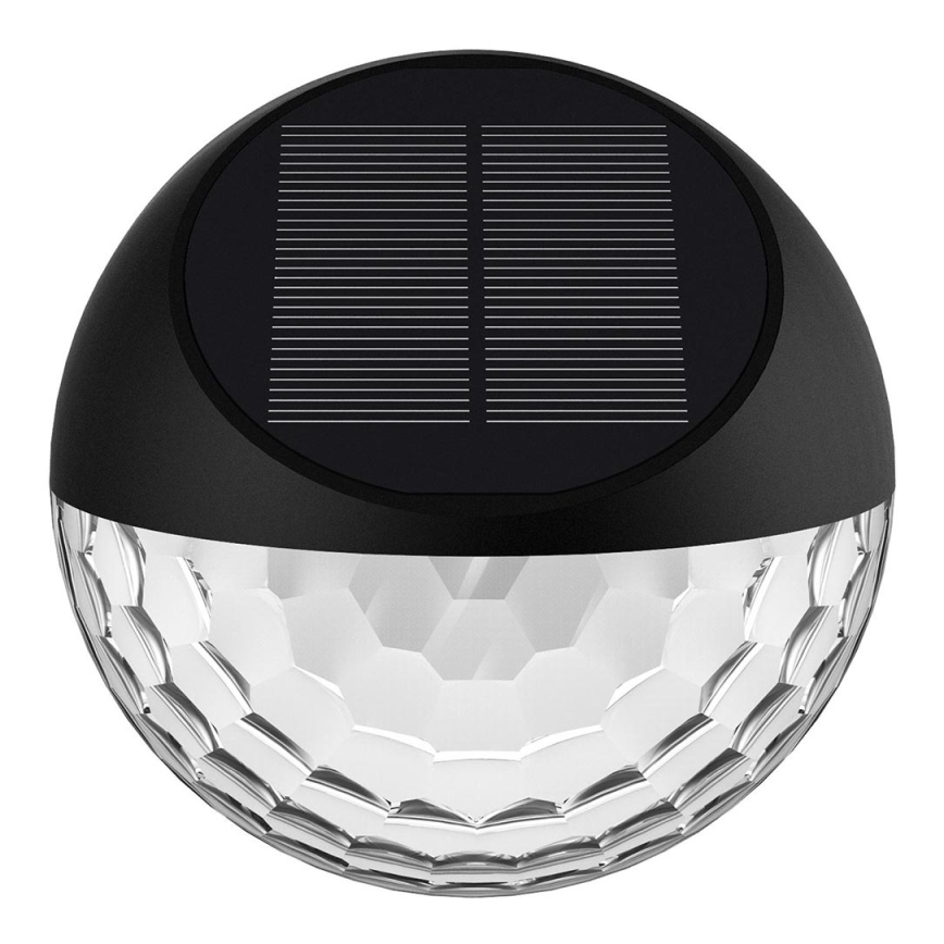 Aigostar - Aplique LED solar LED/2W/1,2V negro 300 mAh 2700K IP44