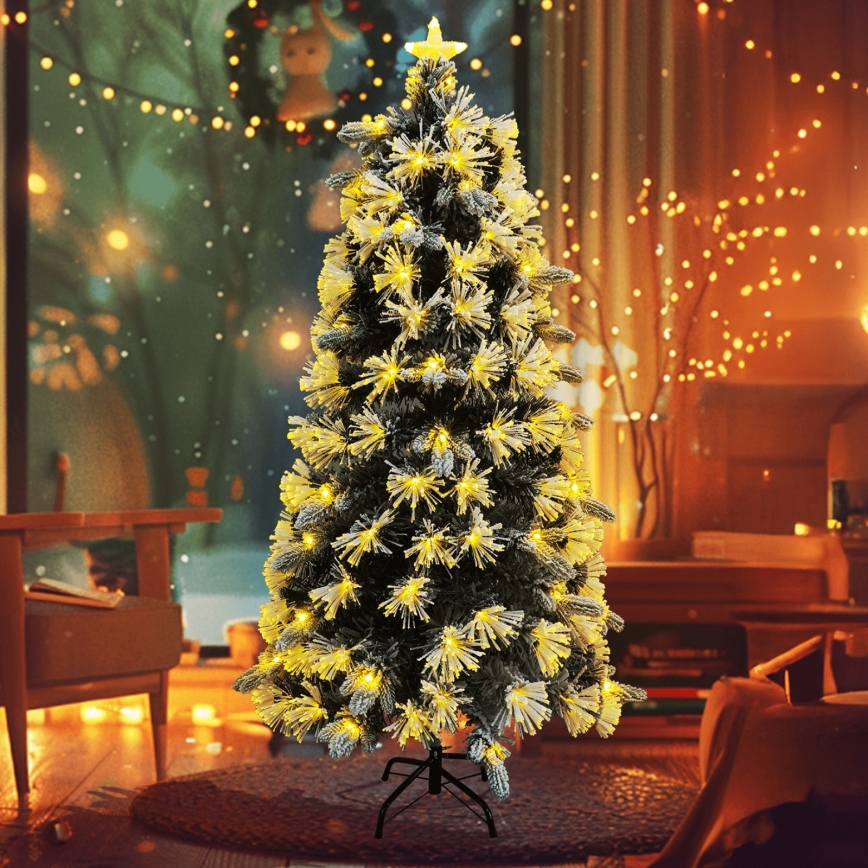 Aigostar - Árbol navideño LED para exterior, 245 LEDs / 8 funciones, 2,1 m, IP44, blanco cálido