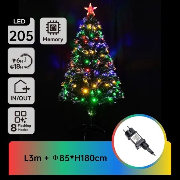 Aigostar - Árbol de Navidad LED exterior LED/6W/230V 180 cm IP44 multicolor