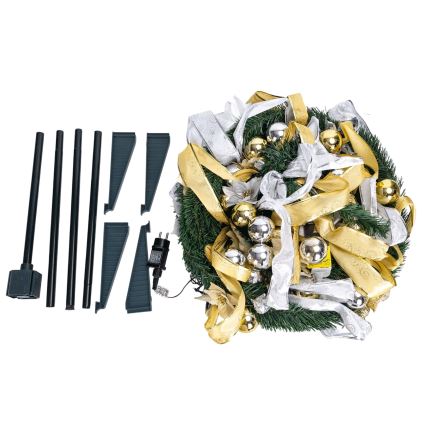 Aigostar - LED Árbol de Navidad exterior 150xLED 1,8m IP44 blanco/dorado blanco frío