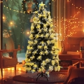 Aigostar - Árbol de Navidad LED para exterior, 205 LEDs, 8 funciones, 1,8 m, IP44, blanco cálido