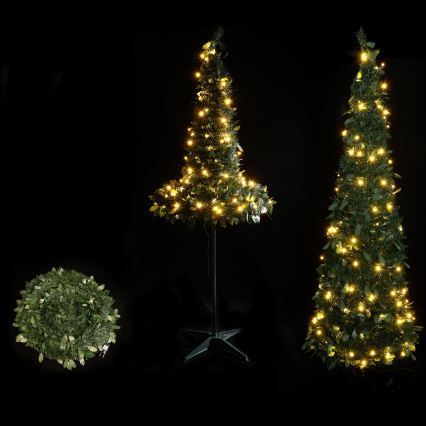 Aigostar - Árbol de Navidad LED para exterior 80xLED 1,2m IP44 verde blanco cálido