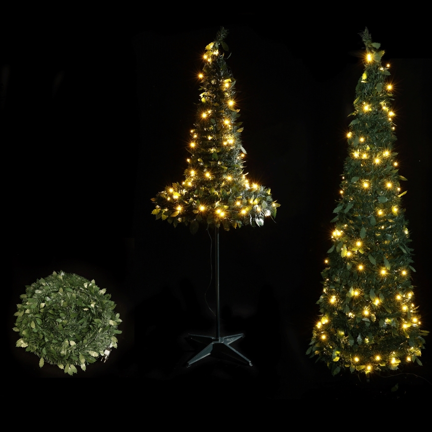 Aigostar - Árbol navideño LED para exterior, 150 LEDs, 1,8 m, IP44, verde con luz blanca cálida