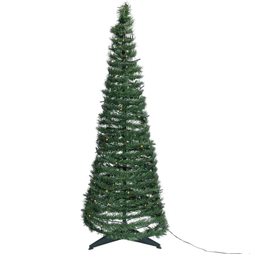 Aigostar - Árbol navideño LED para exterior, 150 LEDs, 1,8 m, IP44, verde con luz blanca cálida