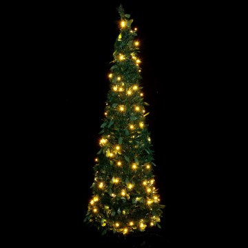 Aigostar - Árbol navideño LED para exterior, 150 LEDs, 1,8 m, IP44, verde con luz blanca cálida
