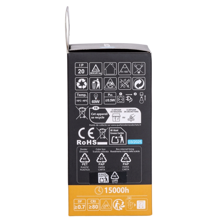 Aigostar - Bombilla LED RGBW regulable A60 E27/10W/230V 3000K + mando a distancia