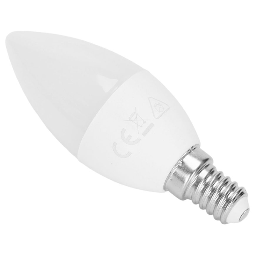 Aigostar - Bombilla LED RGBW regulable C37 E14/6W/230V 3000K + mando a distancia