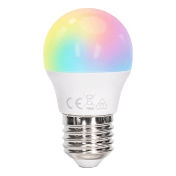 Aigostar - Bombilla LED RGBW regulable G45 E27/6W/230V 3000K + mando a distancia
