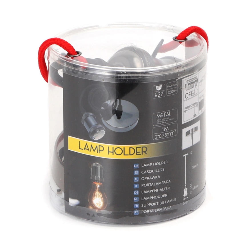 Aigostar - Cable de alimentación 1xE27/60W/230V antracita