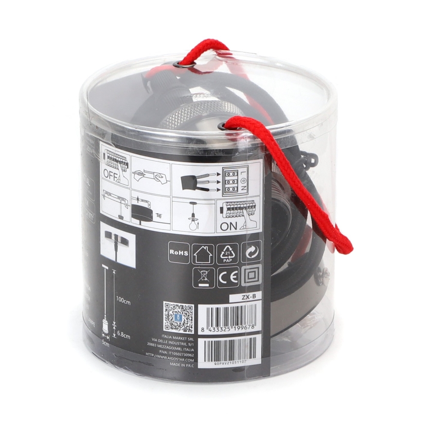 Aigostar - Cable de alimentación 1xE27/60W/230V antracita