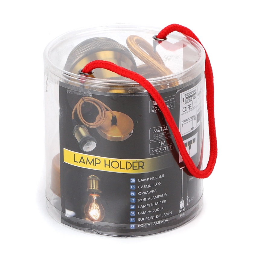 Aigostar - Cable de alimentación 1xE27/60W/230V dorado