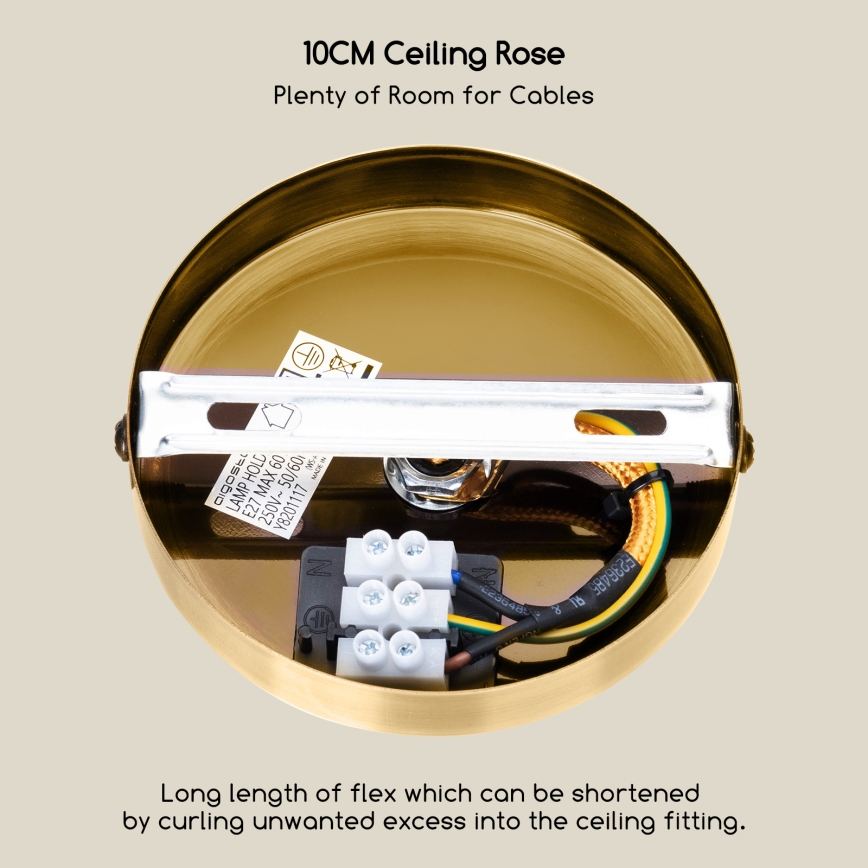 Aigostar - Cable de alimentación 1xE27/60W/230V dorado