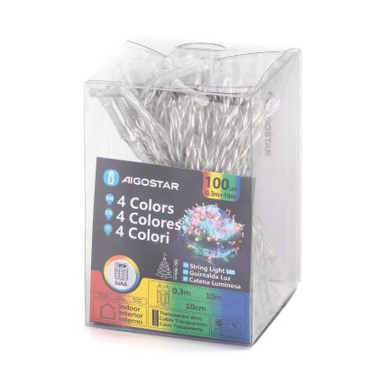 Aigostar - Cadena de luces de Navidad LED 100xLED/3xAA 10,3m multicolor