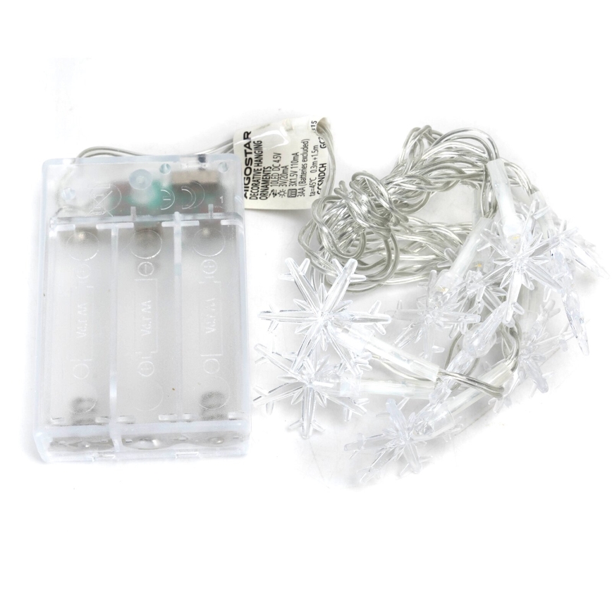 Aigostar - Cadena de luces de Navidad LED 20xLED/3xAA 3,3m copos de nieve