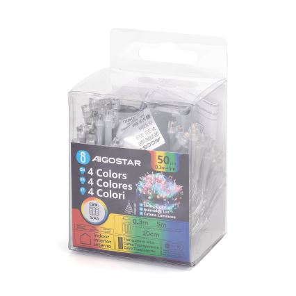 Aigostar - Cadena de luces de Navidad LED 50xLED/3xAA 5,3m multicolor