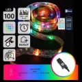 Aigostar - Cadena de luces inteligente para exterior LED RGBICW MESH 100 LEDs, 10 m, IP44 + mando a distancia