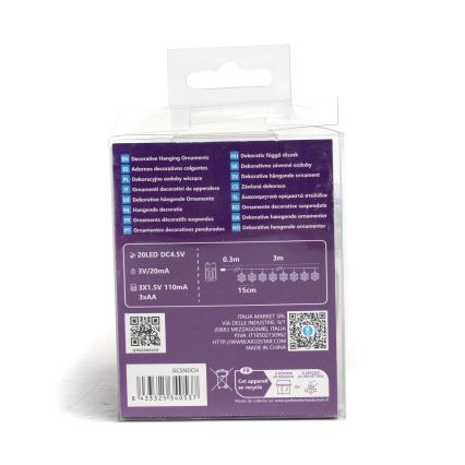 Aigostar - Cadena de luces LED 20xLED/3xAA 3,3m copos de nieve