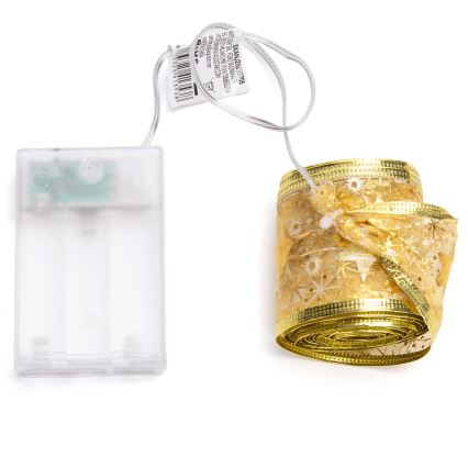 Aigostar - Cadena de luces LED 50 LEDs, 5 m, alimentada por 3 pilas AA, blanco cálido, color dorado