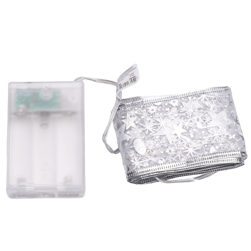 Aigostar - Guirnalda LED 50xLED/3xAA, 5 m, blanco cálido, plateada