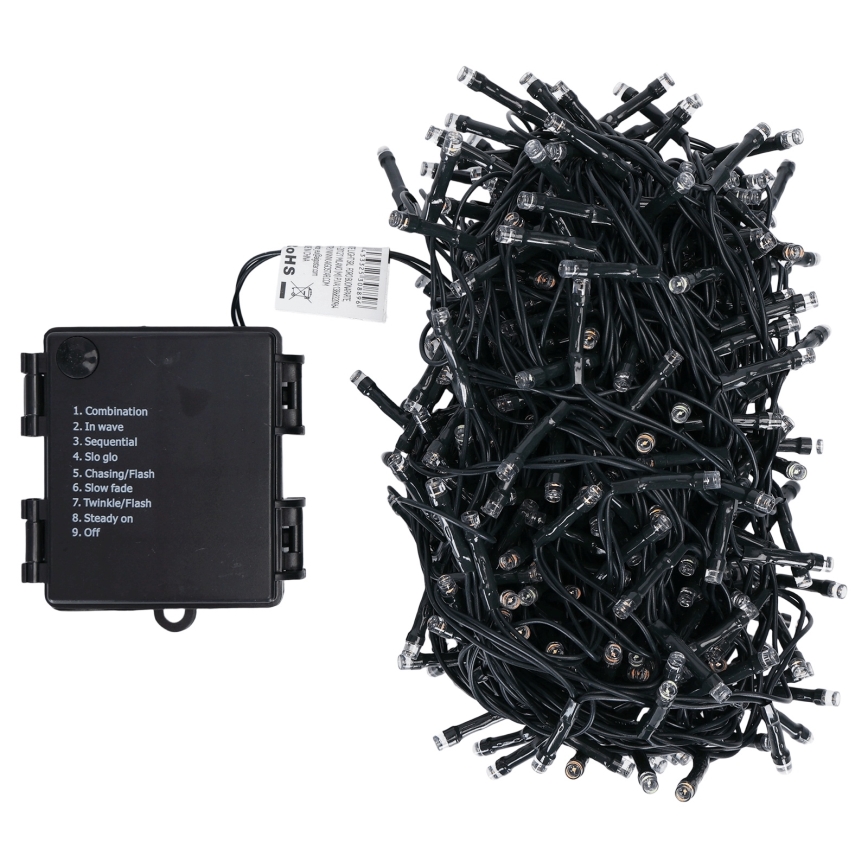 Aigostar - Guirnalda LED de Navidad para exterior 500 LEDs/8 funciones 4xAA 25,3 m IP44 multicolor