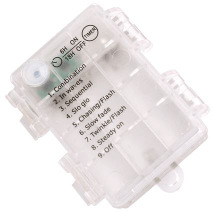 Aigostar - Cadena de luces LED para exterior, 100 LEDs / 8 funciones, 3xAA, 10,3 m, IP44, blanco cálido