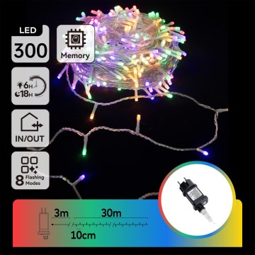 Aigostar - Cadena de luces LED para exterior 300 LED/8 funciones 33m IP44 multicolor