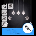 Aigostar - Cadena de luces LED para exterior, 84 LEDs / 8 funciones, 1,2 x 1 m, IP44, blanco frío, con copos de nieve