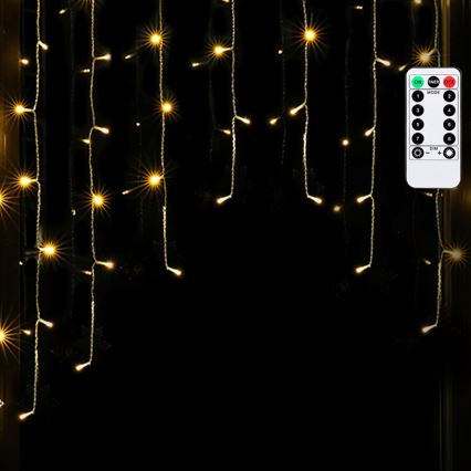 Aigostar - Guirnalda navideña LED para exterior 100xLED/6W/230V/8 funciones 1,5x1m IP44 blanco cálido + mando a distancia