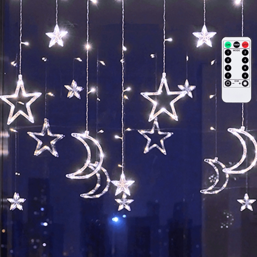 Aigostar - Cadena de luces navideñas LED para exterior 120xLED/6W/230V/8 funciones 3x0,6m IP44 blanco frío + mando a distancia