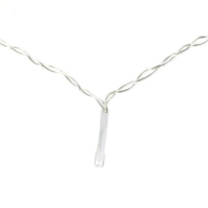 Aigostar - Cadena de luces navideñas LED para exterior, 200 LEDs/8 funciones, 3x pilas AA, 5x2m, IP44, blanco cálido