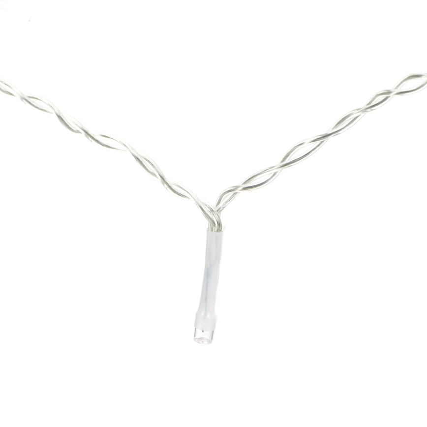 Aigostar - Cadena de luces navideñas LED para exterior, 200 LEDs/8 funciones, 3x pilas AA, 5x2m, IP44, blanco cálido