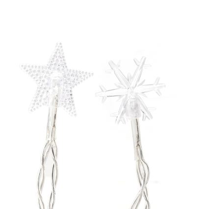 Aigostar - Guirnalda de luces LED para exterior, 25 LEDs, 8 funciones, 3xAA, 2,5 m, IP44, blanco frío